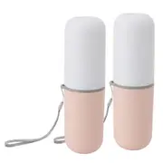 Travel Toothbrush Holder Case Plastic Multifunctional Portable Toothbrush Cup Case White and Pink