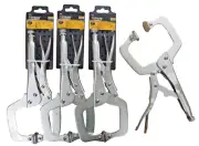 Lot of (4) 11" Locking C Clamp Pliers Swivel Jaw Pad Vise Welding Tool 110702