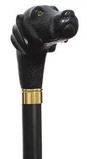 BLACK LABRADOR RETRIEVER WALKING STICK - BLACK LAB WALKING CANE