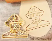 Firefighter Fireman Services Building Fire Water Hose Hero Saving Cookie Cutter