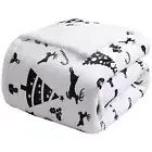 Sherpa Fleece Bed Blanket King Size,Christmas King(90x104 Inches) White Deer