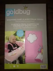 On The Goldbug Shopping Cart Cover High Chair Cover Baby Girl Pink Unicorns NEW