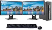 HP Desktop PC Bundle 800 G2 Intel i5 3.2GHz 8GB RAM 128GB SSD+500GB, Wi-Fi + Dual 23" Monitor + Keyboard & Mouse (Renewed)