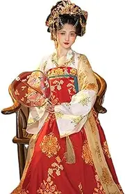 [IDZNFNFX] Women's Tang Dynasty Hanfu Dress Qixiong Ruqun Stage Performance Wear