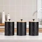 3x Kitchen Canister Set Pantry Jars Container for Cereal Cookie Coffee Beans