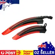 2pcs MTB Bike Mudguard Wings Set Cycling Bicycle Front Rear Fenders (Red)
