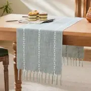 Braided Farmhouse Table Runner,13x36 36" x 13" (Runner) Braided Dusty Blue