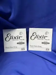 2 Elixir .026 Nanoweb Ultra-Thin Coat Nickel Wound Individual Electric Strings