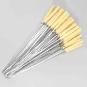 50Pcs Reusable SS Barbecue Skewer with Wooden Handle BBQ Skewer Kebab Iron Stick