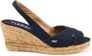 Viscata Calella Canvas Wedge Handmade 2 ½” Heel Women's Sandals with Breathable Cotton Canvas Slingback Style and Open Toe 100% Natural Jute Midsole for all Casual Occasions