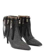 Kurt Geiger London Women's Fringe Beaded Booties