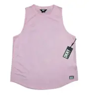 DNKY Sport Honeycomb Mesh High Neck Athletic Women's Tank Top NWT Pink