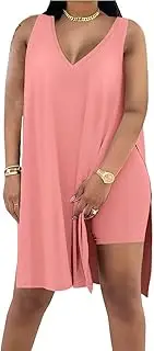 [Difanlv] Plus Size 2 Piece Outfits for Women Sleeveless Tunic Tops and Bodycon Biker Shorts Sets Tracksuits