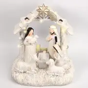 Nativity Set with LED Lights, Nativity Sets for Christmas Indoor, Resin Nativ...