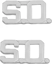 [Smith & Warren] 1/2" S.O. Letter Collar Brass Rank Insignia Silver Finish Sheriff Uniform Pin, 1" W x 1/2" H, Brass, no gemstone