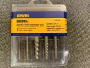 IRWIN HANSON #53535 5PC SPRIAL FLUTE SCREW EXTRACTOR SET EX1-EX5