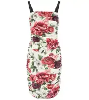 $2.2K DOLCE & GABBANA Floral Stretch-Silk Mini Dress Sz 44 IT, 8 U.S, 12 U.K NWT