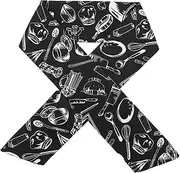 [AKOOSY] Bread Ties Scarf Chef Bow Tie for Men and Women Breathable Polyester Necktie for Kitchen Restaurant and Culinary Settings Black