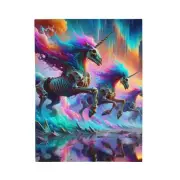 Velveteen Plush Blanket Acid-Wash Unicorn Apocalypse