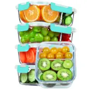 5-Pack Glass Food Storage Meal Prep Containers 36oz Leak-Proof BPA-Free