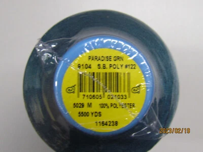 A&E Robison-Anton Embroidery Thread 122 SB POLY, 5500 yards PERADISE GRN 9104