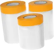 DOITOOL 3 Rolls Decoration Floor Protective Film Auto Paint Tape Plastic Cover for Painting Pe Fabric Space