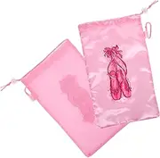 [WOFASHPURET] 2 Pack Dance Shoe Storage Bags Women's Mesh Drawstring Ballet Bag Breathable Mesh Design for Storage and Travel