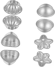4 Set Bath Salt Ball Baking Mold Bath Molds Cupcake Mold DIY Baking Tool Bath Salt Mold Baking Molds Bath Mold Shapes Aluminum Alloy Bath Mold Silver