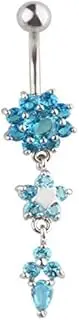 [DuBom] Cute Women Zircon Flower Navel Dangle Belly Ring Body Piercing Jewellery 1Pc