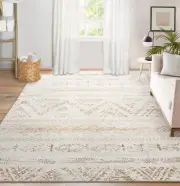 Area Rug Living Room Carpet: 5x7 Large Moroccan Soft Fluffy Geometric Washabl...