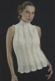 Karabella Yarns Knitting Pattern K231 Feather and Fan Top 30"-40"