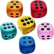 Soft Dice, 6X Classroom Dice 1.5 Inches, Rounded Edge Toy for Age 3+ Classroom Teaching Aid for Home Camping Boys Family Girls School Travel Building Board