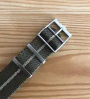Nylon ZULU Watch Strap-Army Green with Khaki Stripe Nylon Tudor Style ZULU Strap