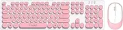 TF770 2.4G Wireless Keyboard Mouse Combo Punk Round Keycap Comfortable Mute Typing Wide Compatibility Pink Pink