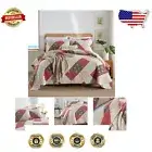 Reversible Cotton Quilt Set - Elegant Queen Bedspread in Purple Floral Patchwork