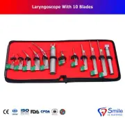 New Fiber Optic Laryngoscope Mac+Miller Set of 10 BLADE & HANDLES EMT Anesthesia