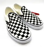 New Vans Classic Slip-On Checkerboard Black/ White Women's 8.5 men’s 7