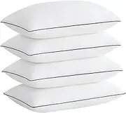 Acanva Cooling Bed Pillows for Sleeping, Luxury Hotel Quality 3D Microfiber Filling with Breathable Cover for Side Back and Stomach Sleepers, Reduces Neck Pain, Standard (Pack of 4), Black 4 Count