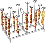 YIGECHENXIN Multifunctional Vertical Skewer Stands, with 15 Barbecue Skewers 304 Stainless Steel Vertical Skewer Suitable for Kitchen Grilling Chicken Meat Barbecue