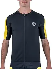 [SLS3] Triathlon Top Men's Aero Jersey Short Sleeve Aerodynamic Triathlon Shirt with Sleeves Cycling Jersey, Yellow Splash, L