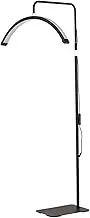 Half Moon Lamp – Gold Arc Floor Lamp with Remote & Button Control, Dimmable LED Standing Lamp, Adjustable Height, Rotatable Head & Phone Holder, Beauty Light for Lash, Tattoo