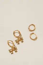 [Rubi] Rubi - 2Pk Mid Earring - Gold plated bows OS GOLD PLATED BOWS