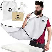 Best Beard Shaving Catcher Bib –The Smart Way to Shave – Beard Trimming Apron & Shaving Cape – Perfect Grooming Gift or Men's Birthday Gift – Includes Shaping Comb, Bag, & Grooming E-Book by Mobi Lock