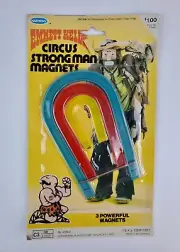 1977 Emmett Kelly Clown Sealed Magent toy plastic U-Shaped blue red & yellow