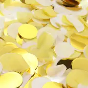 Round Paper Confetti, 50g / 1.8oz Gold White