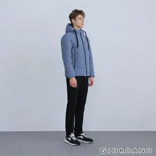 GIORDANO 男裝素色鋪棉連帽外套 - 71 寂月藍