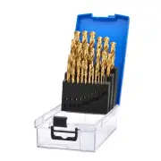 HSS Titanium Nitride Coated Drill Bit Set 25 Piece For Steel Wood Plastic 08886