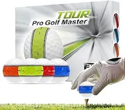 Rrlihjgu Soft Golf Balls - 12 Professional Balls | Portable Training Aid with 360 Degree Orbital Putter Aiming System for Swing Practice