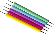 Housoutil 5pcs Nail Art Tools Set Manicure Dotting Pen Kit Safe Durable for Home Salon Use