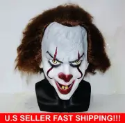 Stephen King's Mask Pennywise Clown Mask Halloween Cosplay Costume U.S Seller
